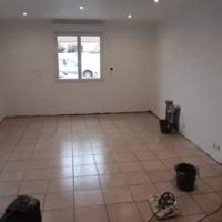 Pose d'un carrelage 90x90 sur un ancien carrelage - Avant